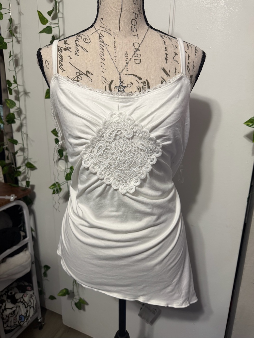 White Lace-Panel Camisole Top - Women's Sleeveless Cami